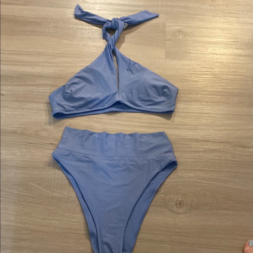 Aerie Women’s Halter Bikini Set Blue Size Small